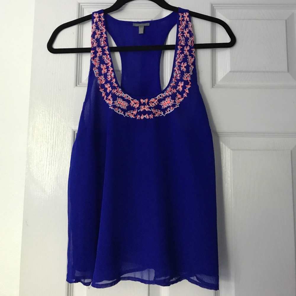 Bright blue tank