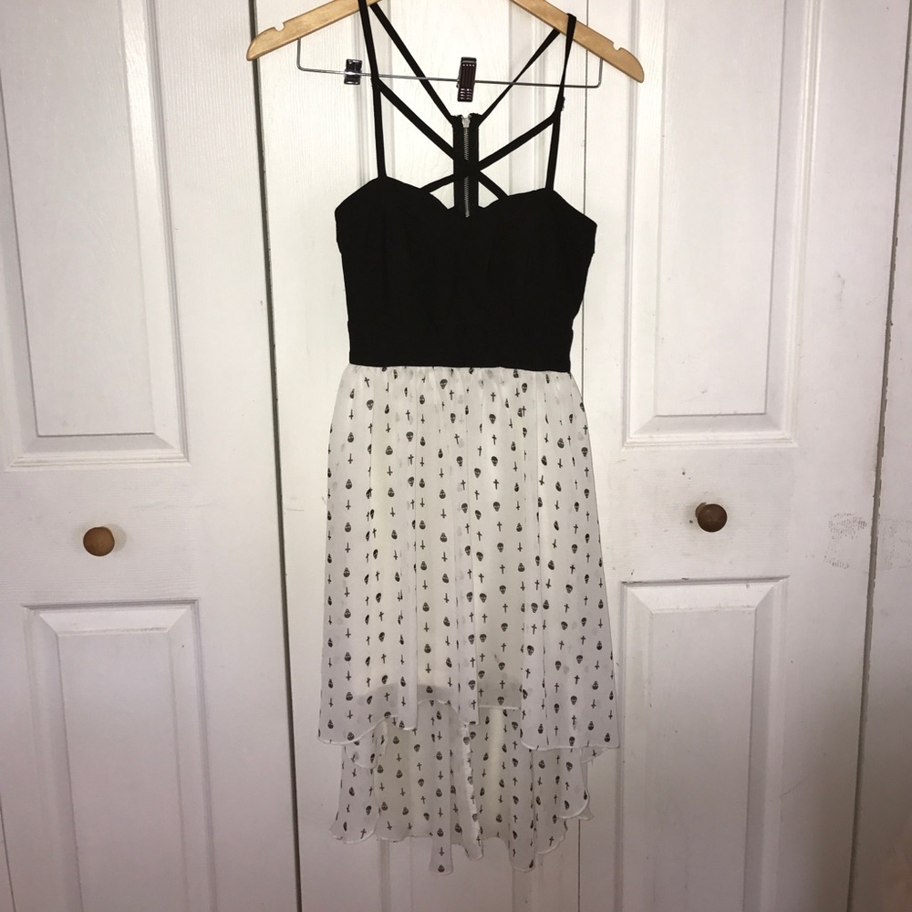 Edgy high low scull & cross dress