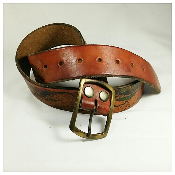 Vintage 70's Accessories - Vintage 1970's Painted Leather Belt