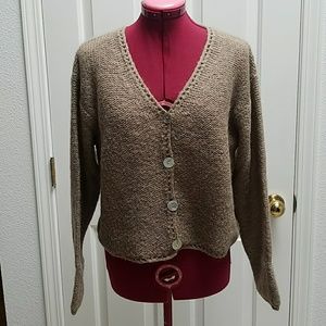 Tan casual sweater with mohair wool.