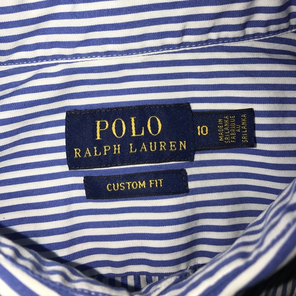 Ralph Lauren Blue & White stripped fitted Oxford - Picture 3 of 4