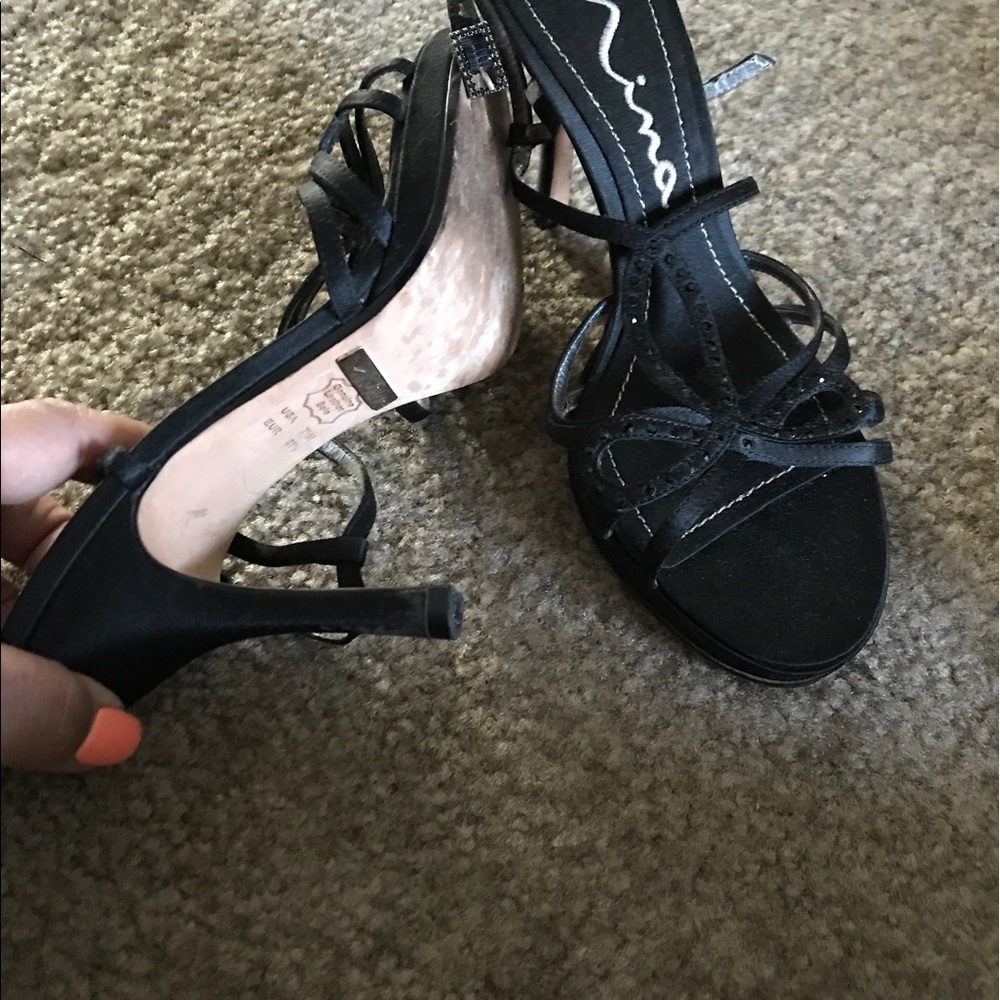Black designer heel
