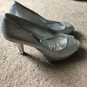 Super fun glitter platform pumps