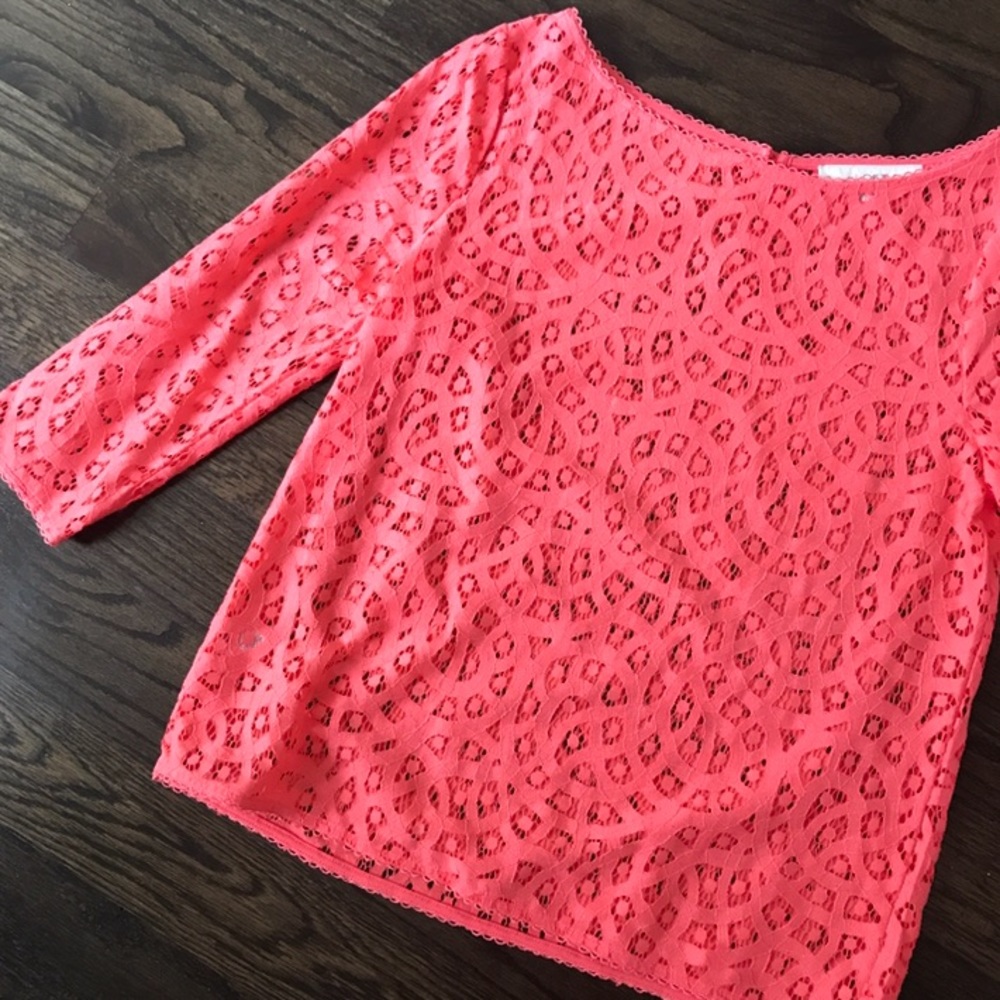 Ann Taylor Loft Pink Lace Top
