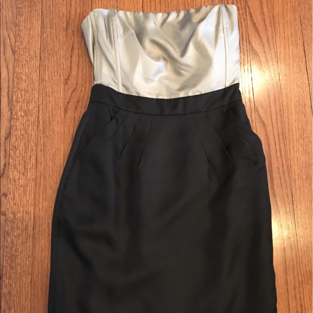 Banana republic two toned silk strapless dress