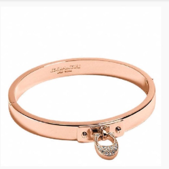 Coach Jewelry - Gorgeous Rose Gold Coach Bangle Swarovski Crystals