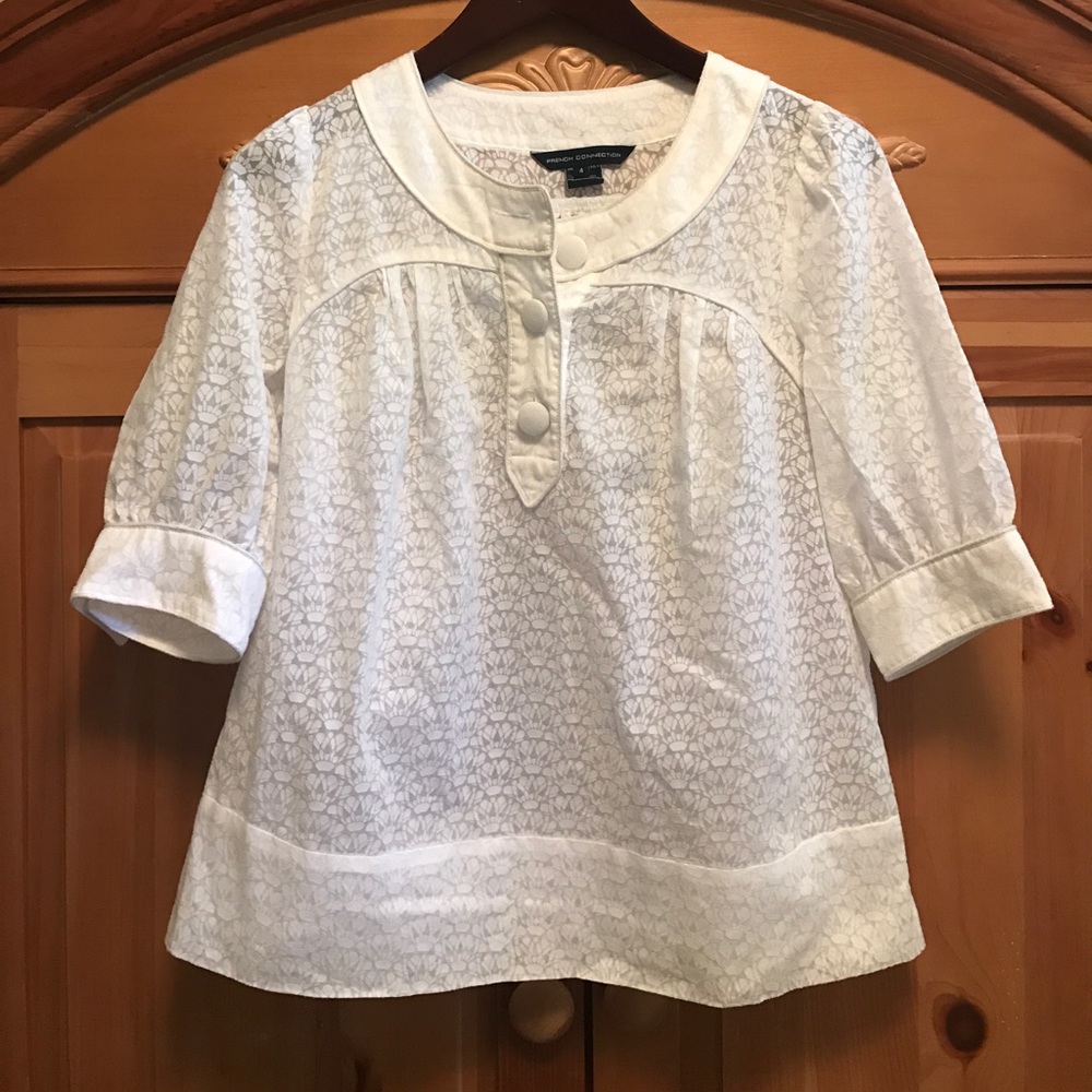 French Connection White Blouse Sz 4