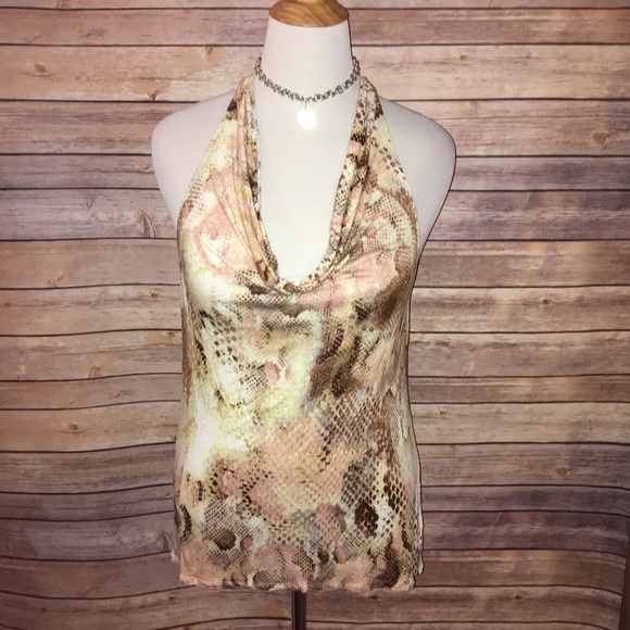 Express Tops - Express Draped Neck Strappy Back Halter