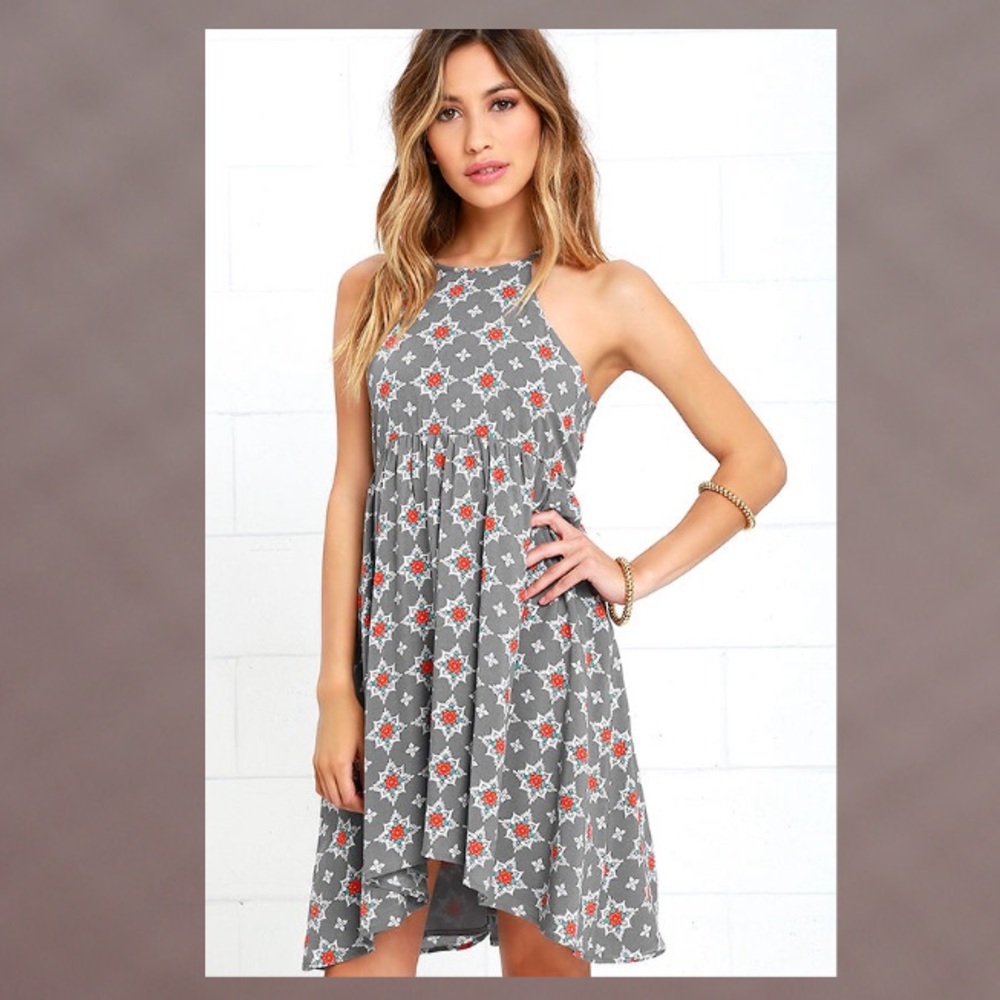 Lulus grey patterned dress