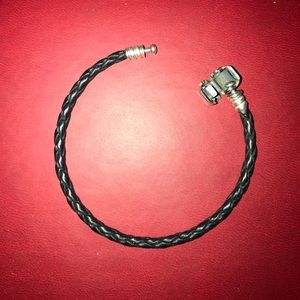 Black leather pandora bracelet