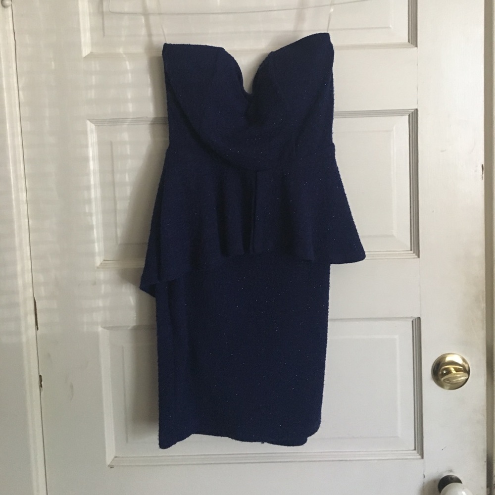 Macy's Peplum Strapless Mini Dress