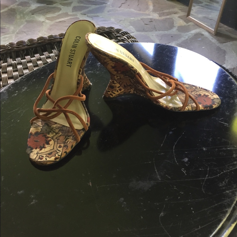 High heel wedge sandals