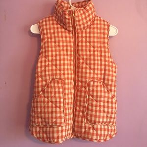 Orange plaid vest