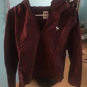 PINK quarter zip raincoat