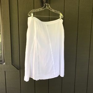 White linen Eileen Fisher Skirt. L