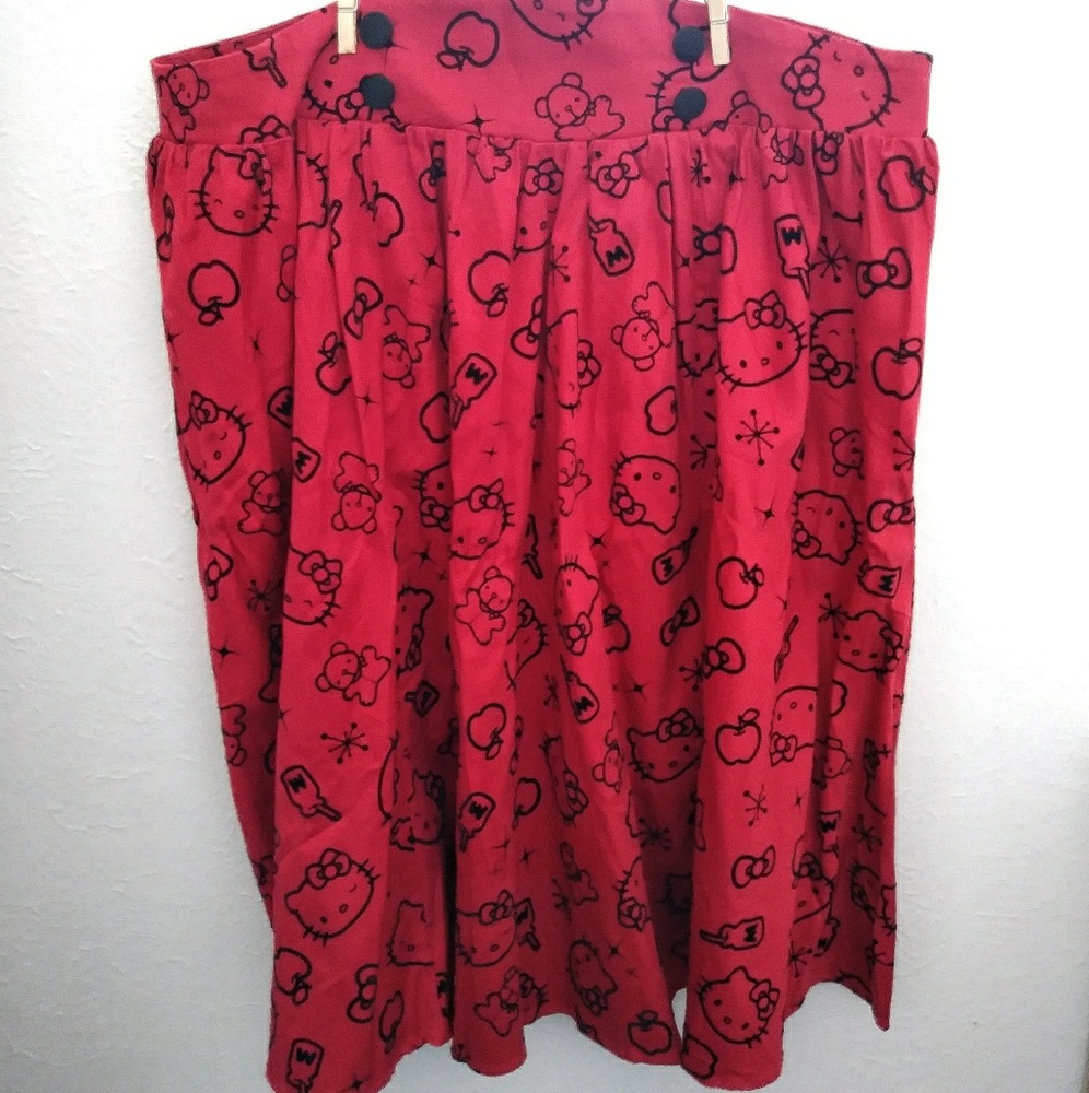 Torrid Hello Kitty swing skirt red sz 20