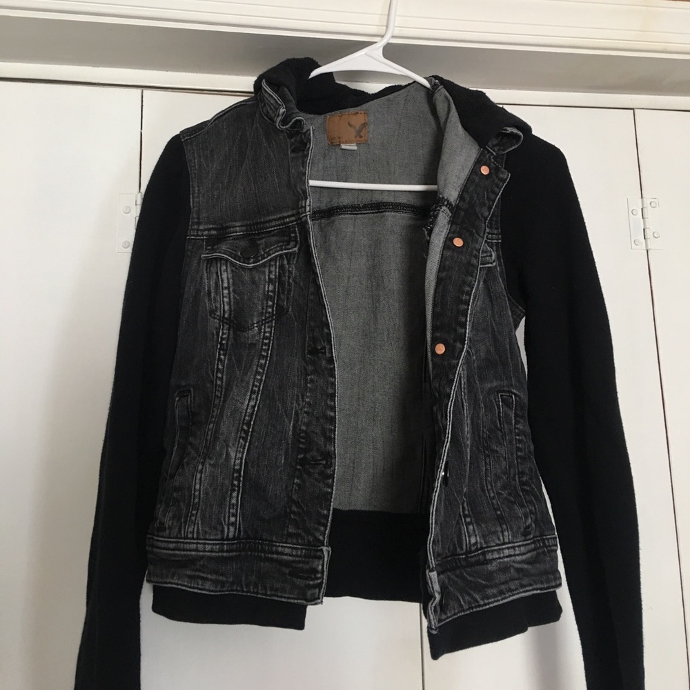 ⚫️Black Jean/Sweatshirt Jacket⚫️