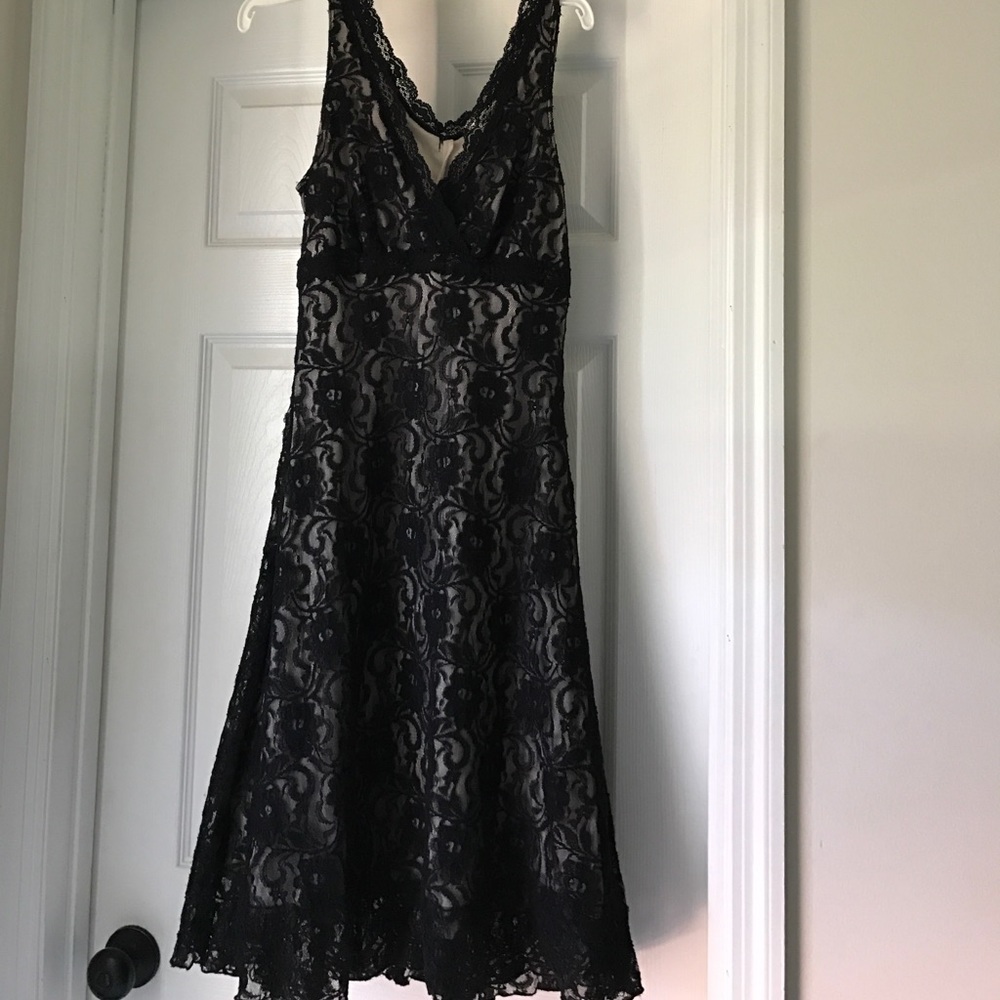 Studio Y black lace semi formal dress.