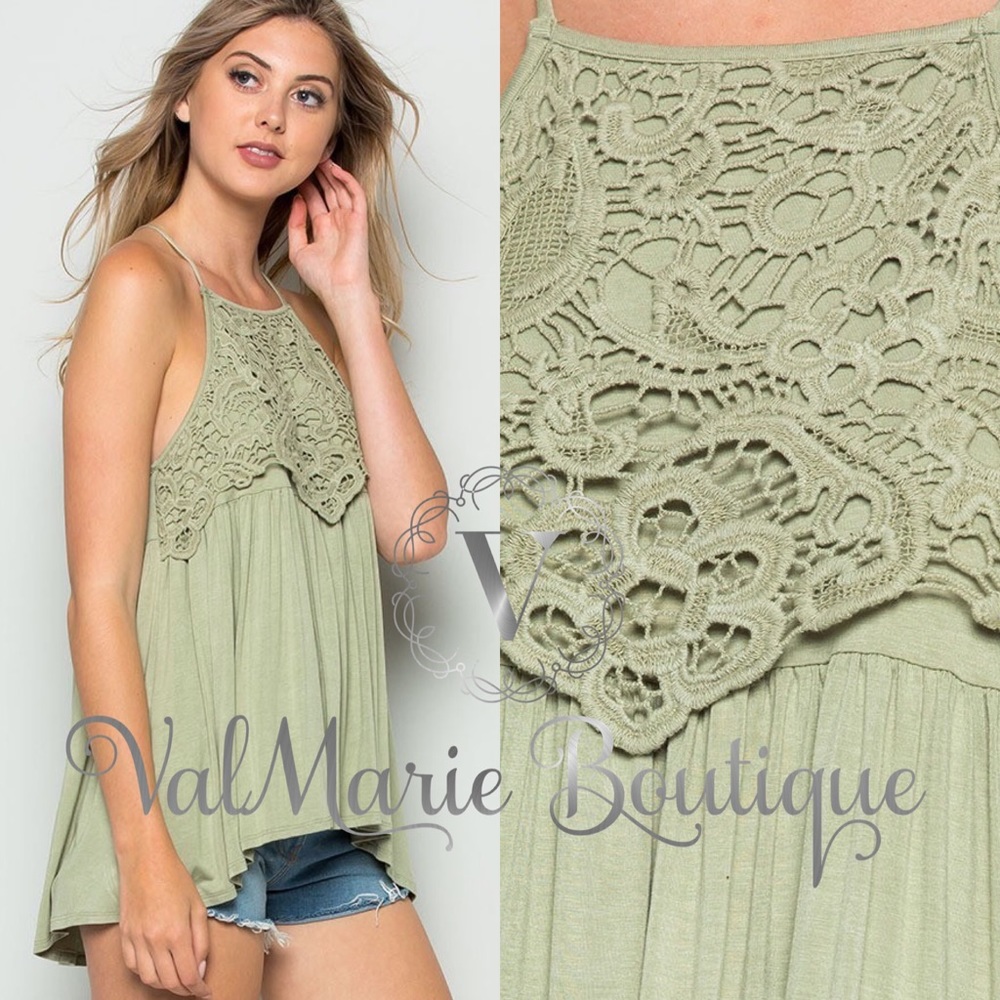 📍CLEARANCE 📍SAGE modal crochet overlay top Tunic - Picture 3 of 4