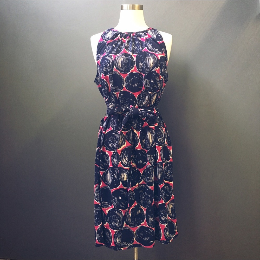 Tory Burch Dress Bold Pattern Tie Front