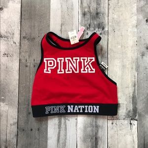 Pink sports bra