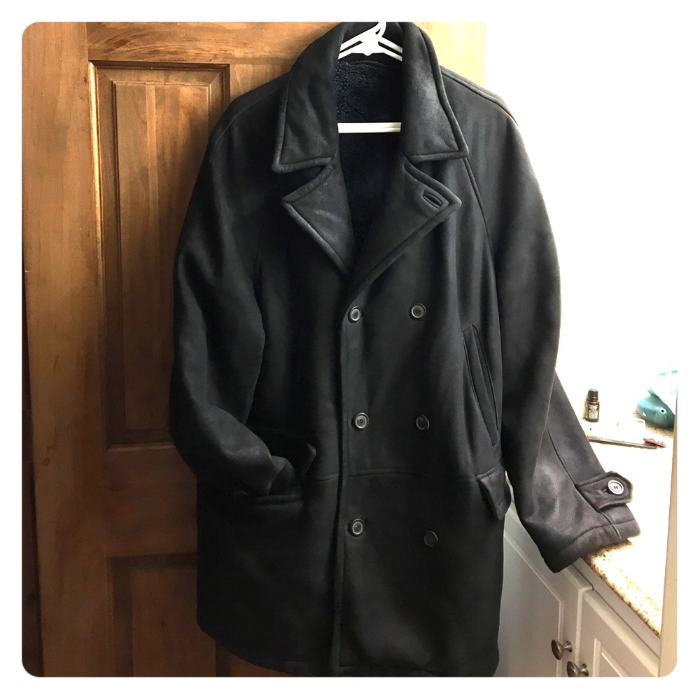 Armani Men's XL Sheepskin Leather Shearling Coat