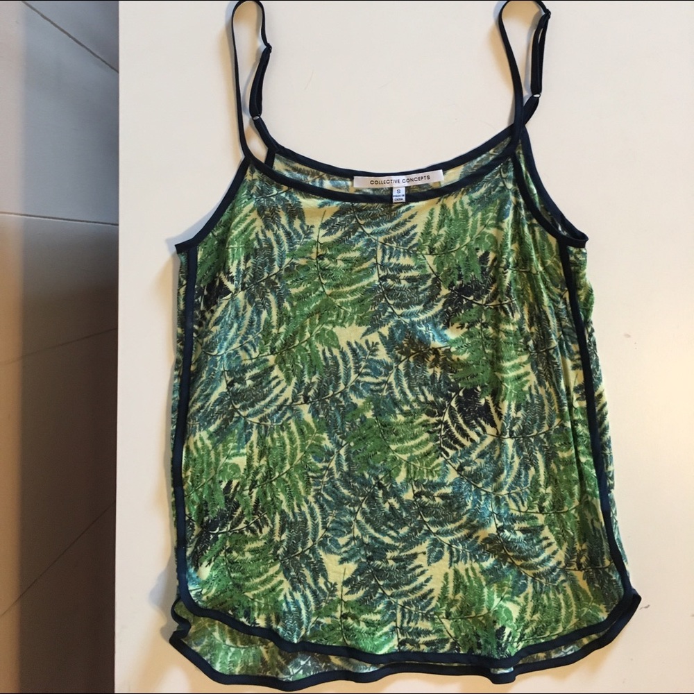 Collective Concepts Leaf Printed Tanktop