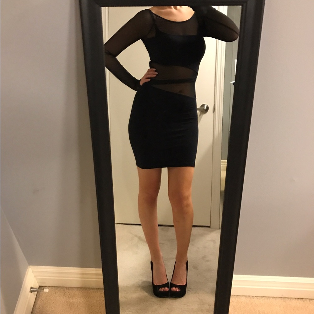 Babe mini dress with mesh