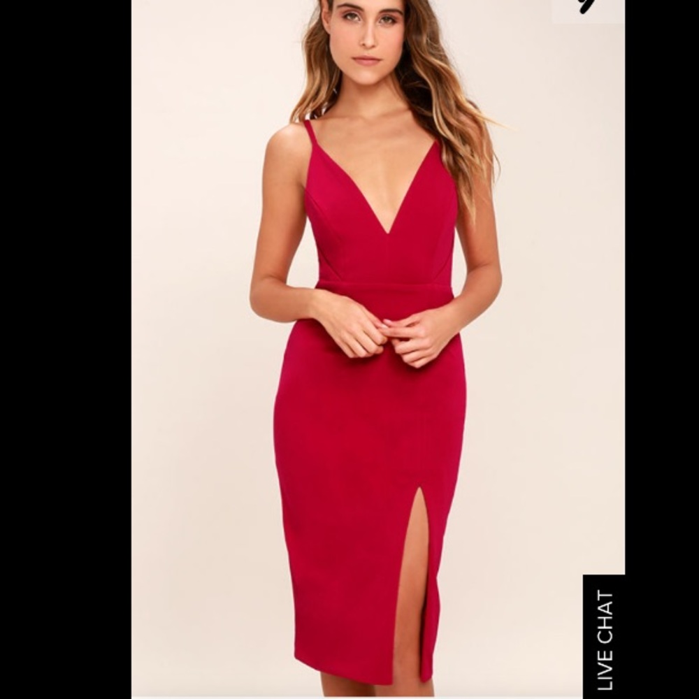 Lulu's Midi Red Dress Never Worn
