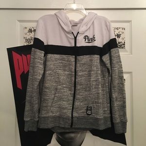PINK full zip campus hoodie