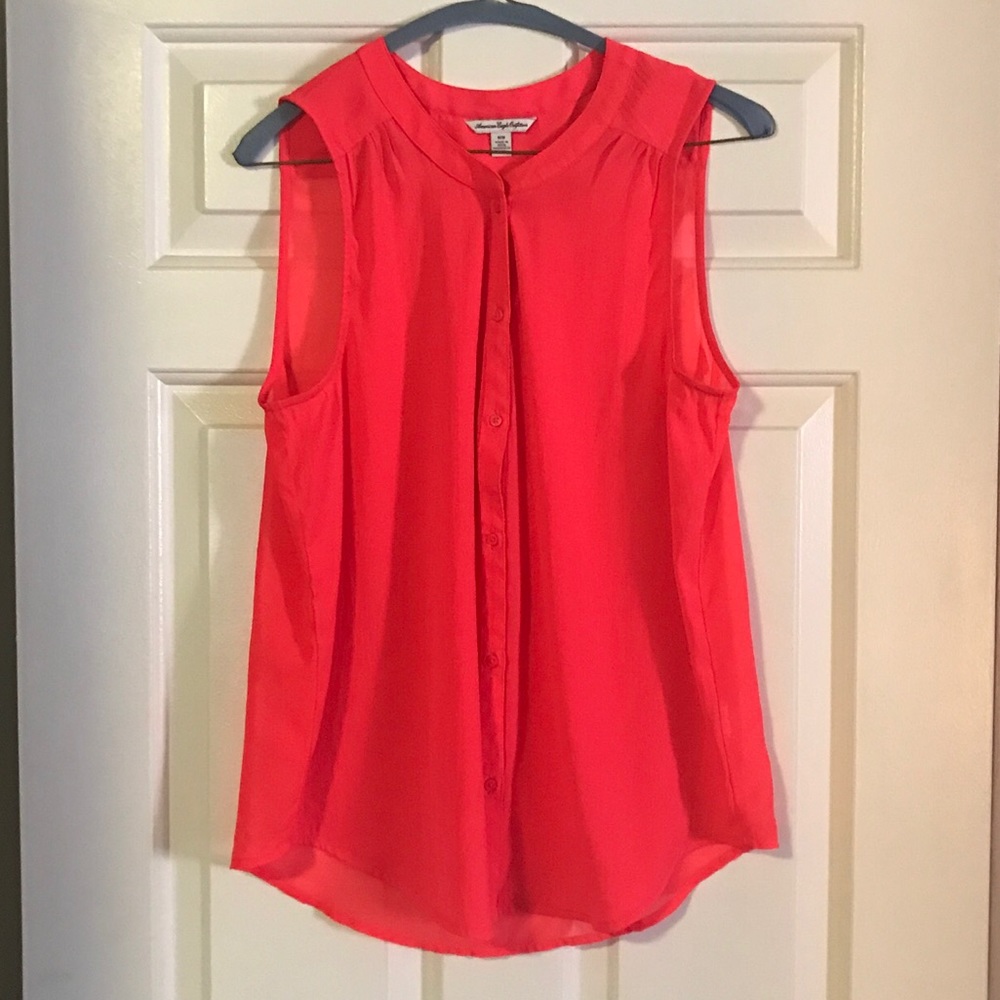 American Eagle Sheer Button Up Tank