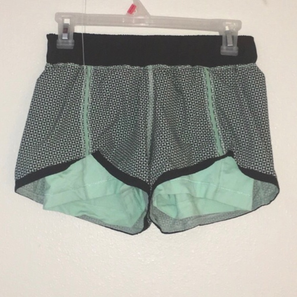 Lululemon Mint/Black Running Shorts