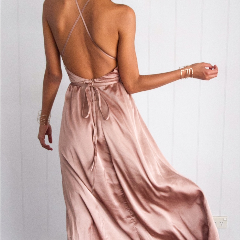 Satin Mauve Dress size Small NWT