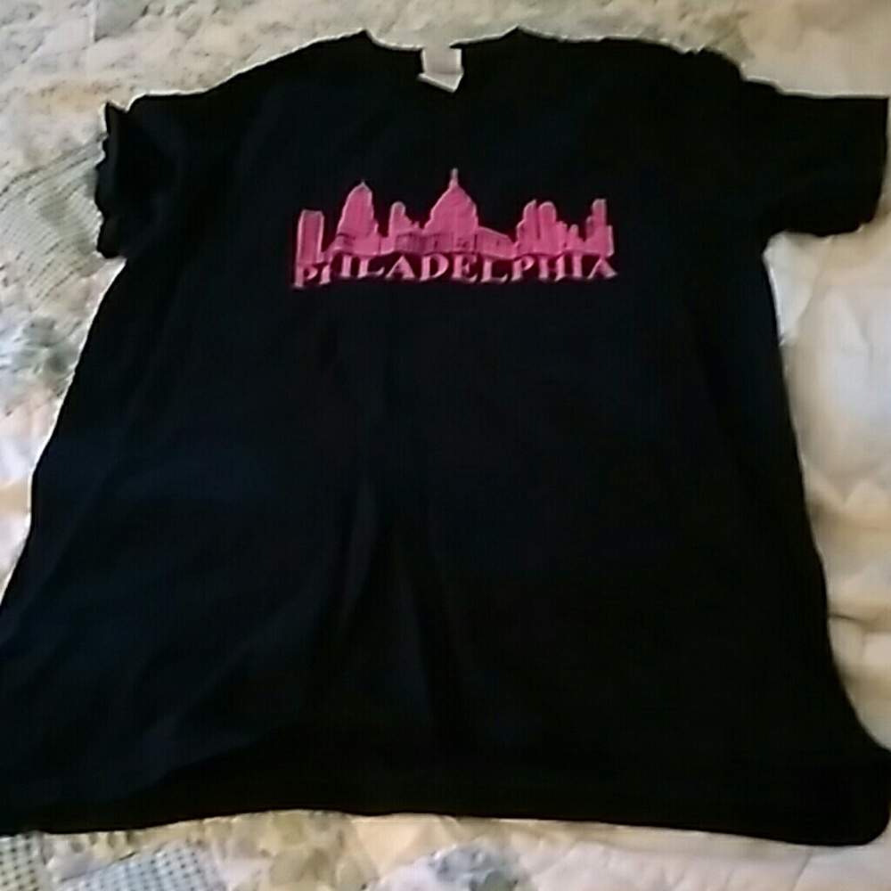 Pink and black philadelphia tshirt