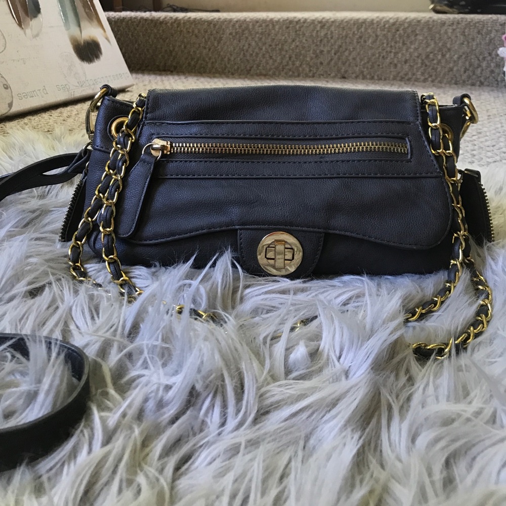 Gray and Gold Chain Crossbody