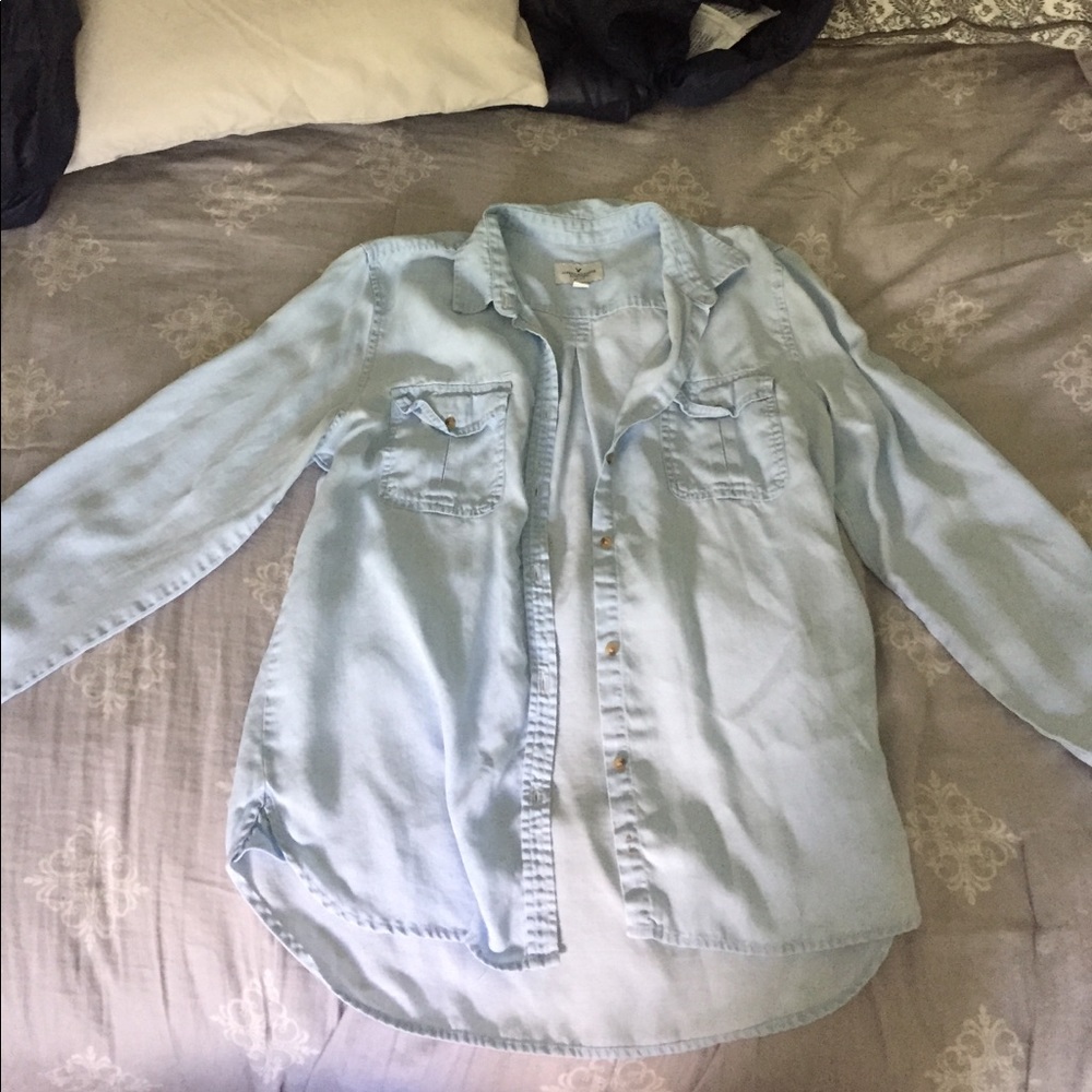 American Eagle Outfitters Chambray Blouse