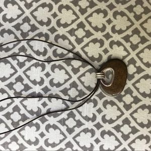 Silpada leather cord necklace brown howlite stone