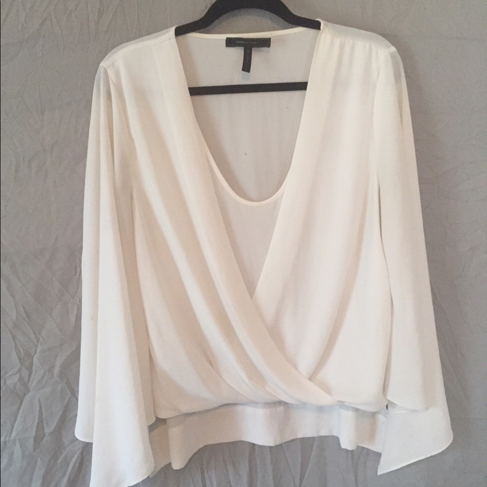 White flowy BCBG MaxAzria top