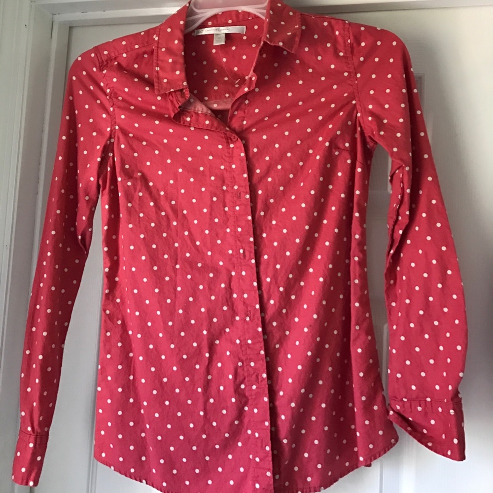 Lauren Conrad pink polka dot blouse. Brand new.