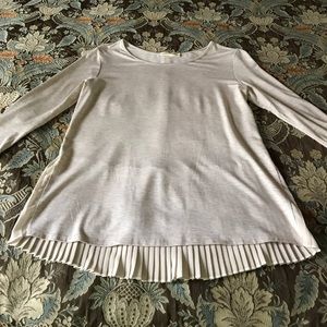 Knit top with nylon pleats