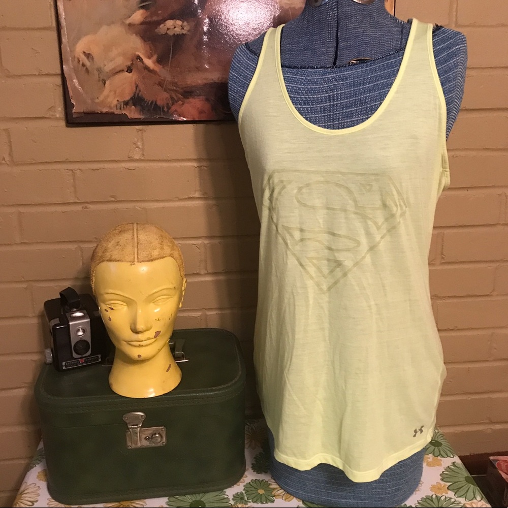 Under Armour Neon Yellow Superman Racerback Tank
