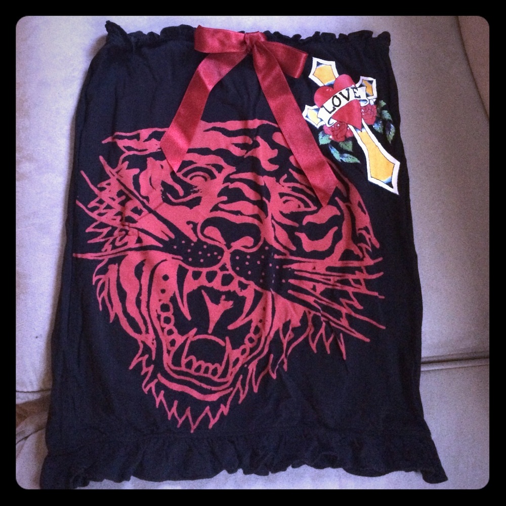 Ed Hardy Black sleeveless top XS