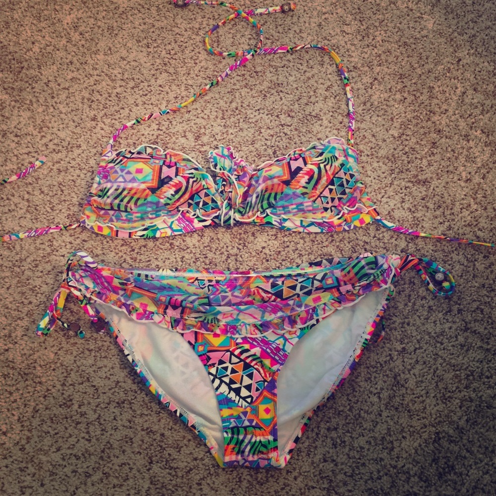 Multi colored bathing suit