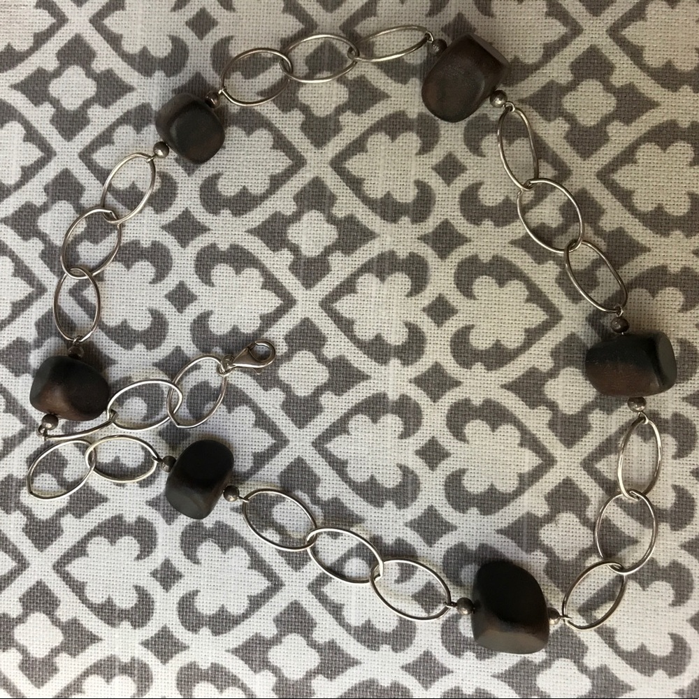 Ebony and Sterling Silver Necklace