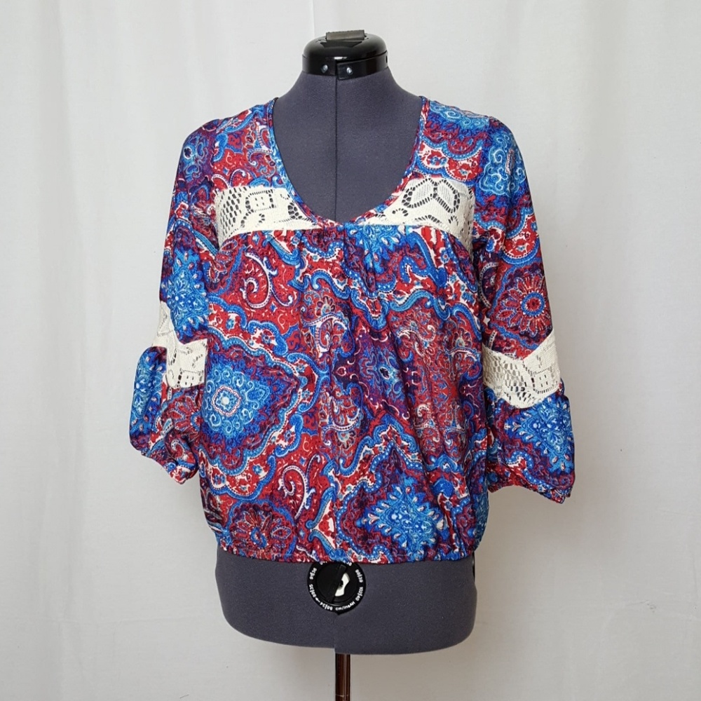 Women's multi-color Long Sleeve Tops Blouse Small