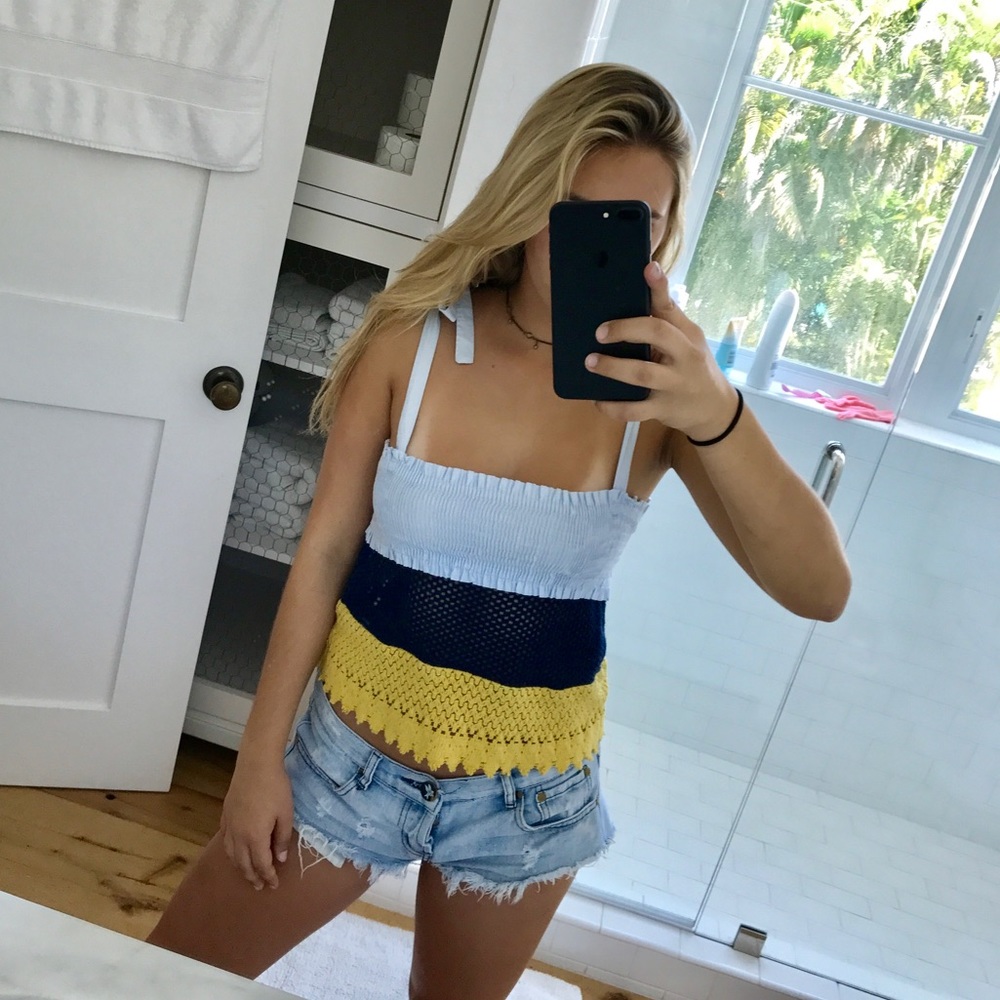 Zara top with ties on shoulders