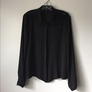 Black button-up with lace detail