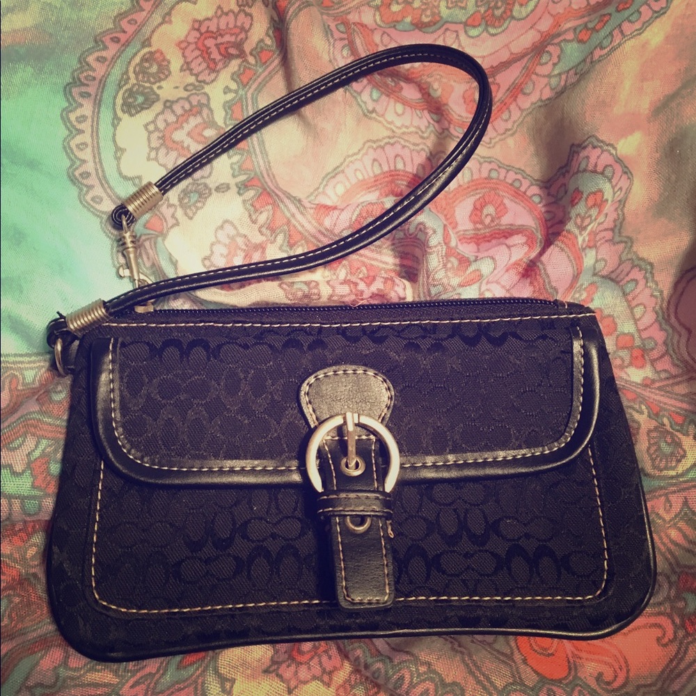 Black coach wristlet
