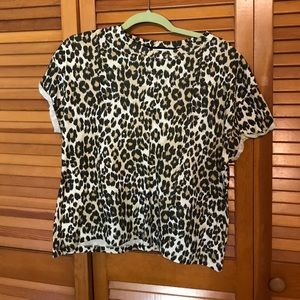 Loose leopard crop top  tshirt