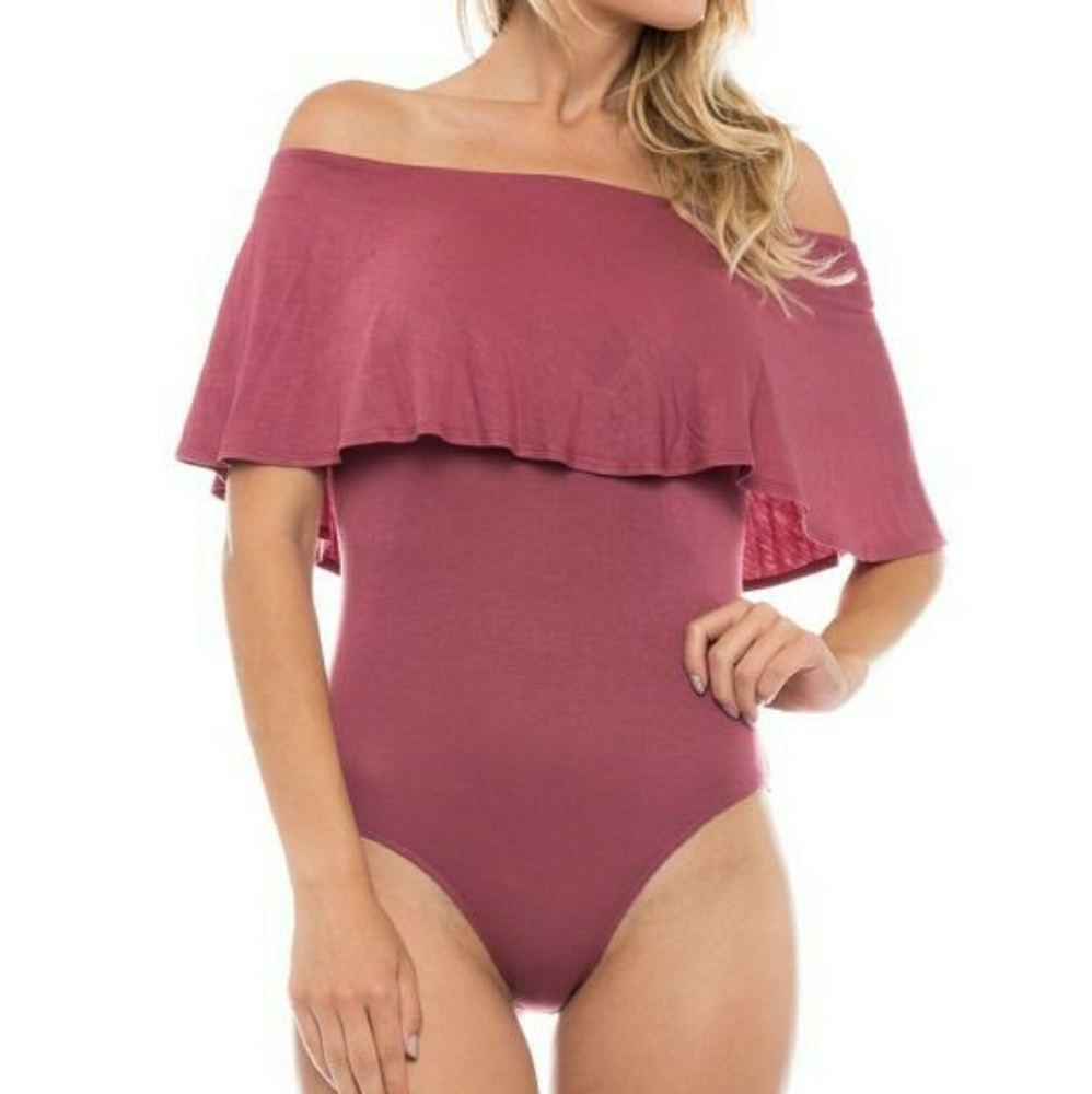 SALE 🎀 Wild Ginger Ruffle Top Bodysuit